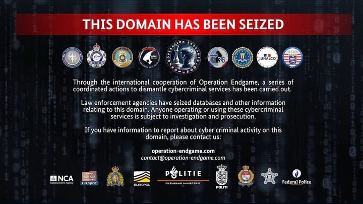 Operation Endgame: Law Enforcement Takes Down Over 1,000 Servers for Rhadamanthys, VenomRAT, and Elysium